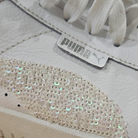 Puma White and Silver Sneakers Versatile Style - Picture 2 of 6